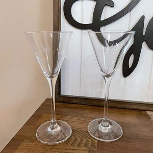 Grey Goose Martini Glasses Etched and Signed- Set of 2